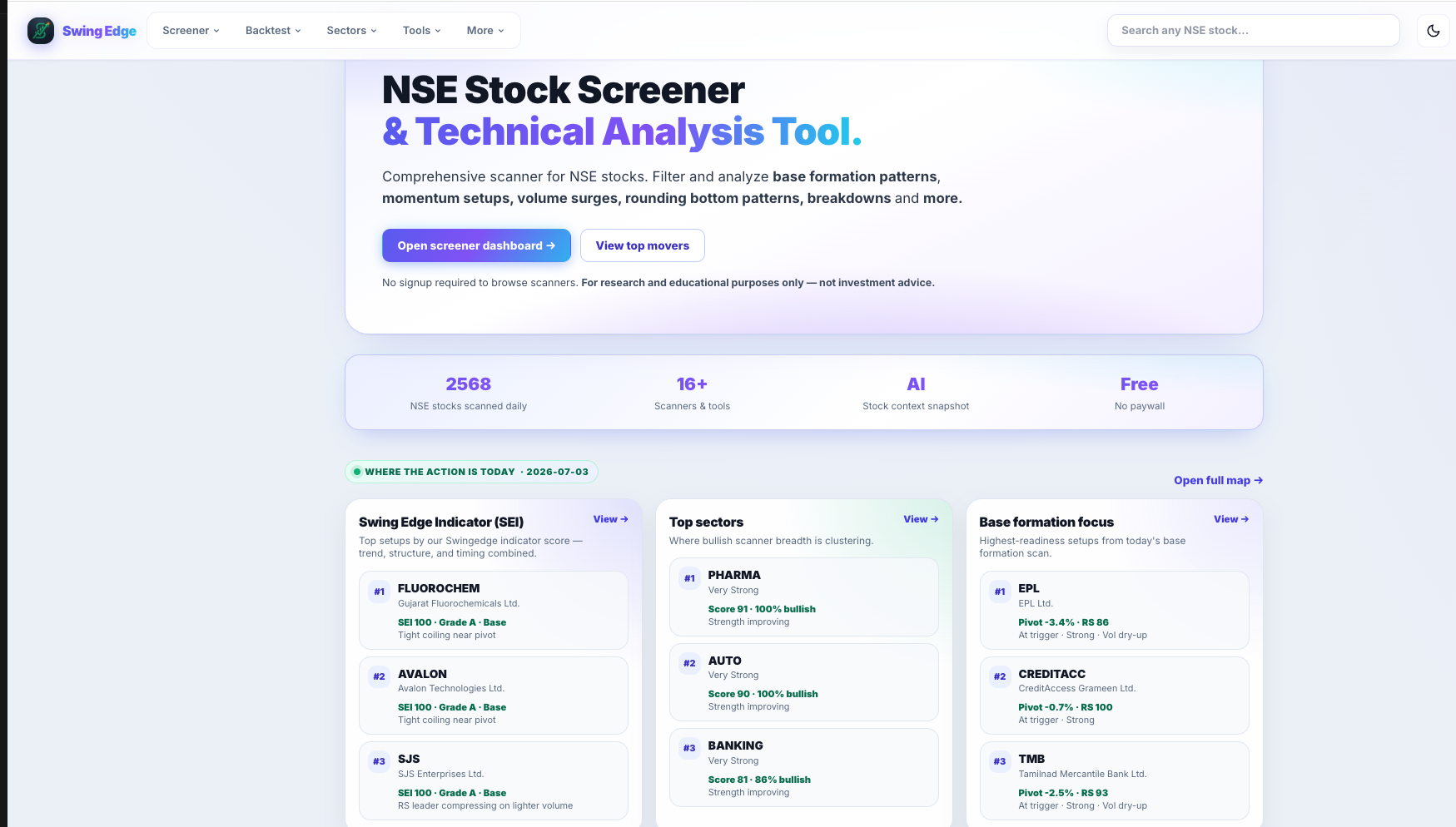 Home page — desktop