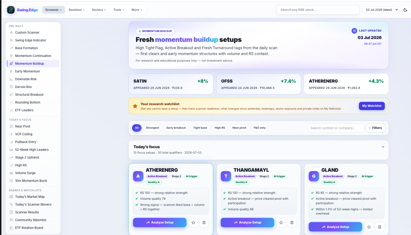 Momentum Buildup — desktop